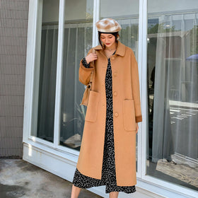 Women's Mid-Length Thick Woolen Windbreaker Coat
