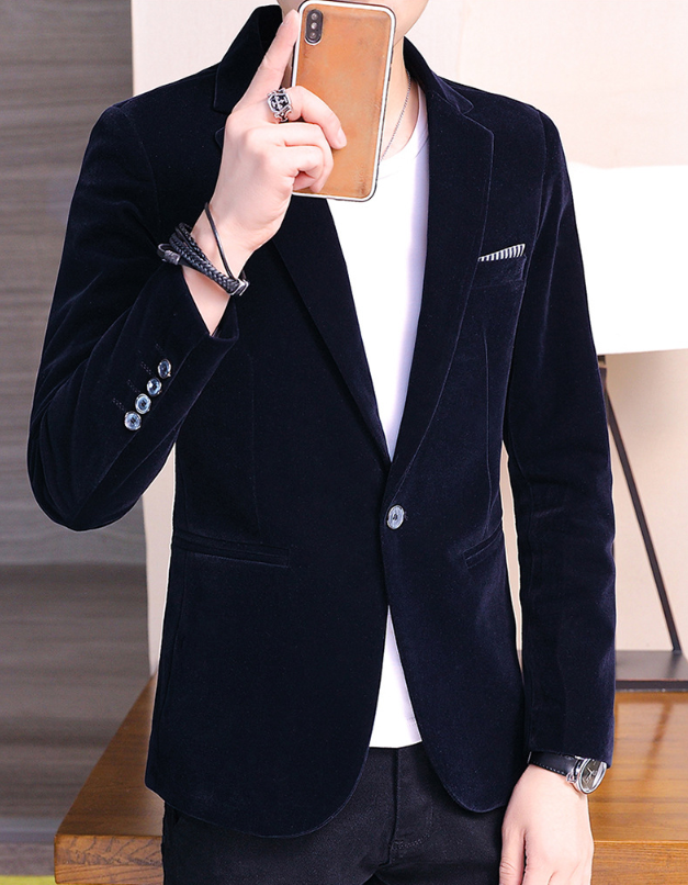Autumn Men's Casual Slim Fit Corduroy Blazer