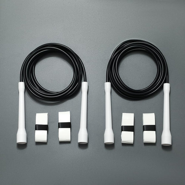IDOU | Black 5mm PVC Jump Ropes for Fitness | Adjustable Boxing Jump Rope w/Unbreakable Handles & Ultra-Durable Non-Kinking PVC | Skipping Rope for Men & Women & Speed Jump Rope/ 2 Pack