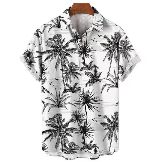 Men's Casual Hawaiian Print Short Sleeve Shirt