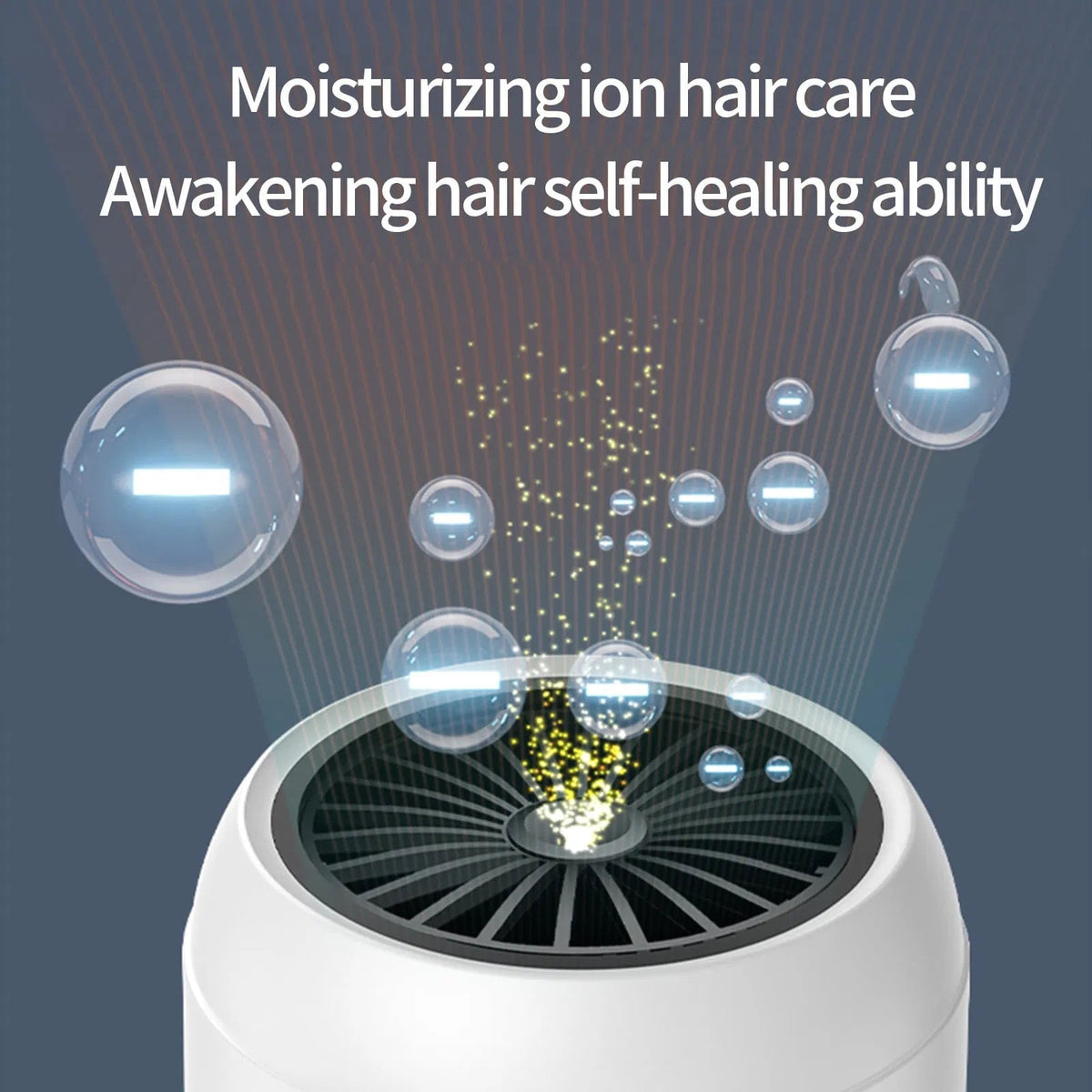 White Ionic Hair Dryer, Professional Blow Dryer For Curly Hair, Light And Quiet - 2000 Watts