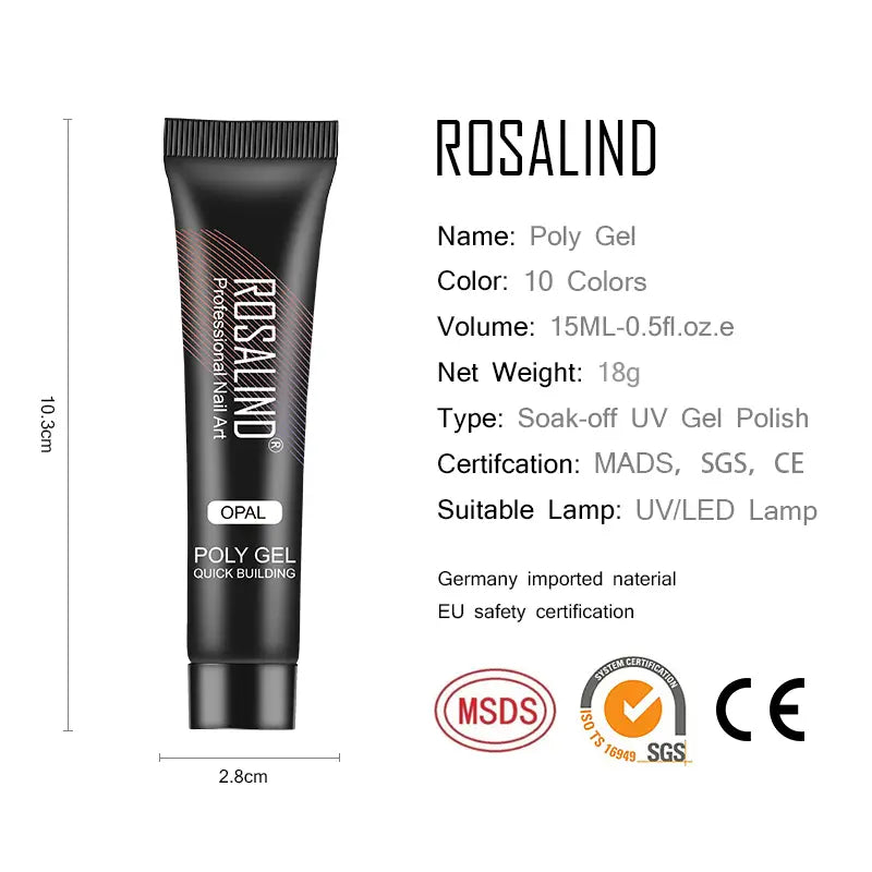 ROSALIND 15ml Quick Extension Crystal Gel for Nails