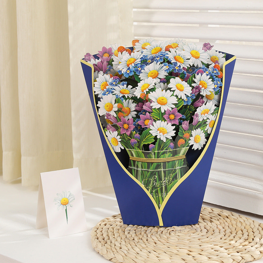 Creative 3D Flower Bouquet Mother's Day Cards
