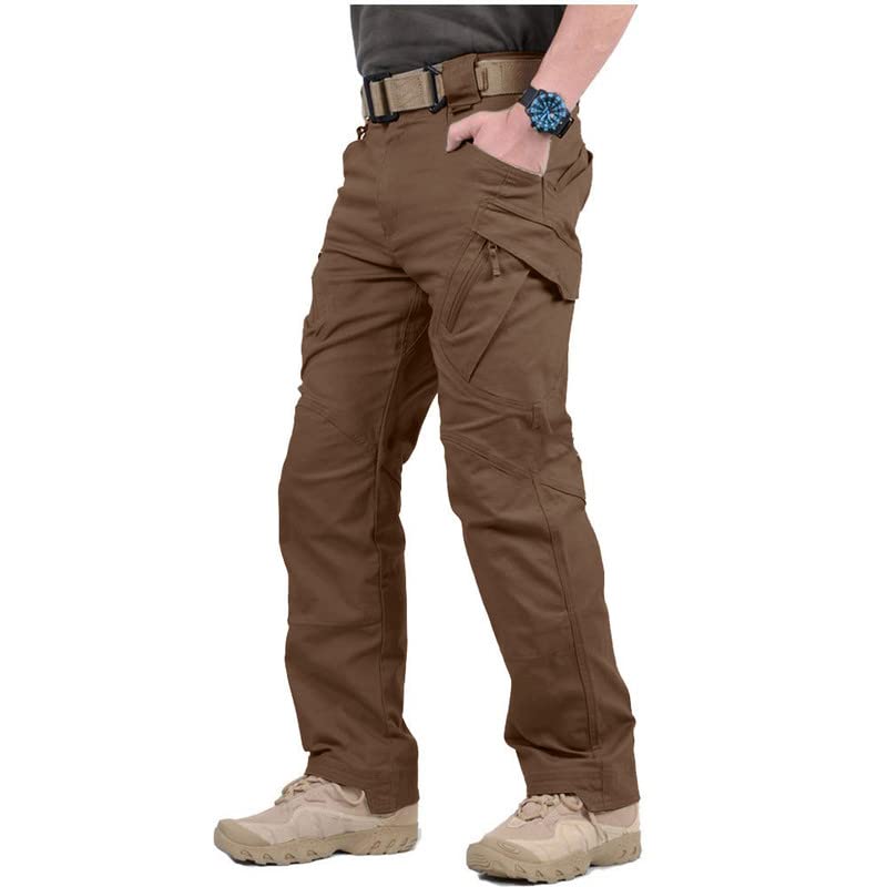 NAVEKULL Mens Work Cargo Pants Lightweight Tactical Pants for Men Stretch Cotton Military Army Combat Slim Fit Hiking Outdoor Trousers with Multi Zipper Pockets