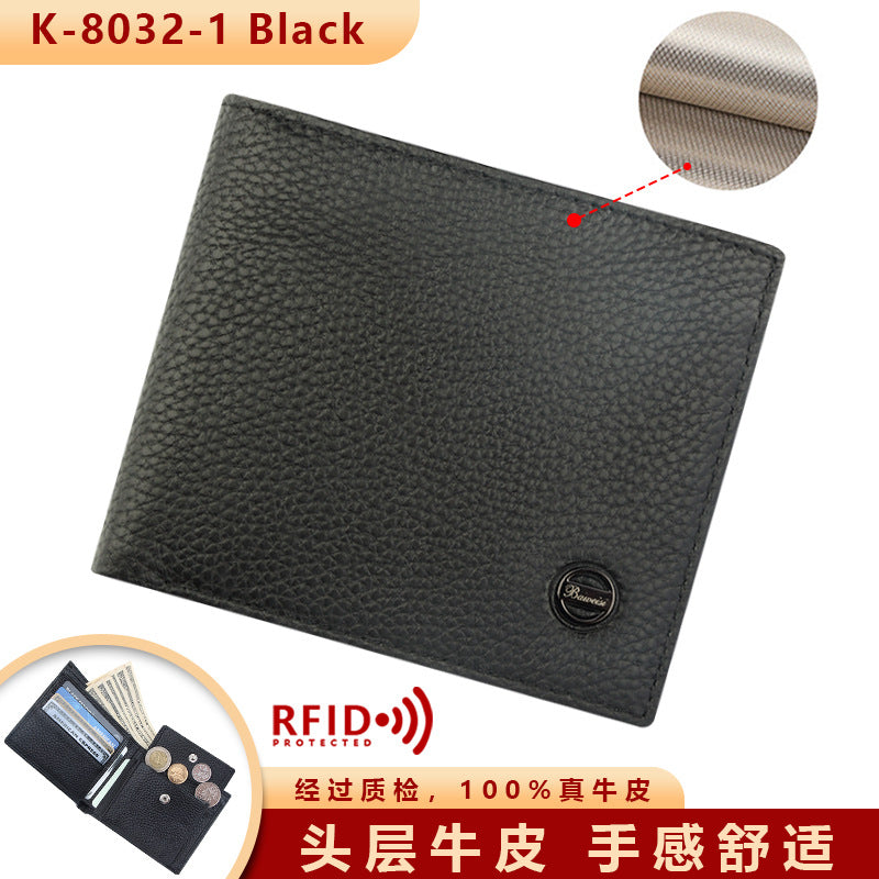 Men's RFID Wallet - Anti-Theft Coin Purse, Large Capacity
