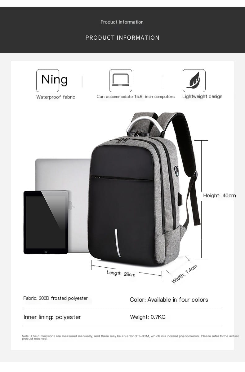 Usb Laptop Anti Theft Backpack