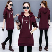 Mid-Length Plus Velvet Long-Sleeved Jacket for Women
