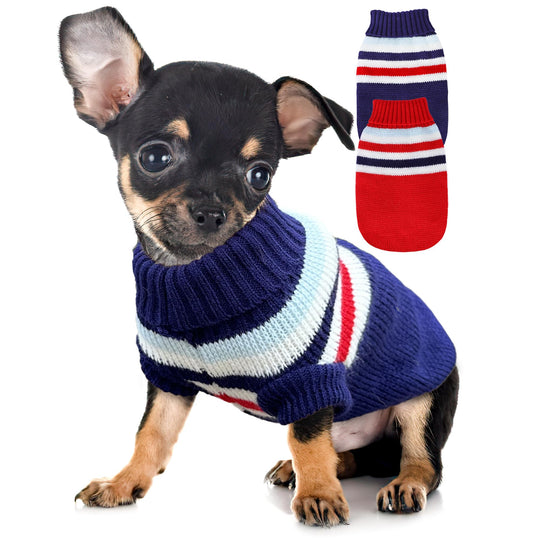 2 Pieces Christmas Dog Sweater Chihuahua Sweater Dog Sweaters for Small Dogs Chihuahua Clothes Dog Clothes for Small Dogs Girl Pet Clothes Dog Clothes Cat Clothes