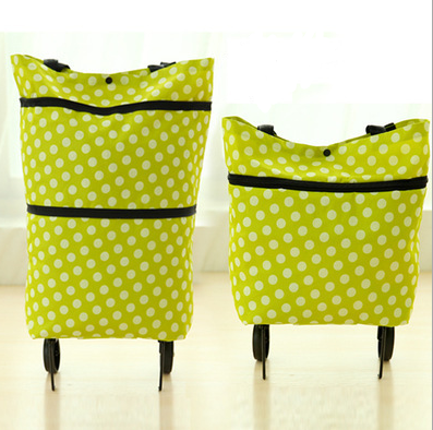 Shopping Trolley with Wheels and Folding Handle