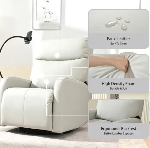 Modern Small Rocking Chair Swivel Recliner Bedroom Chair