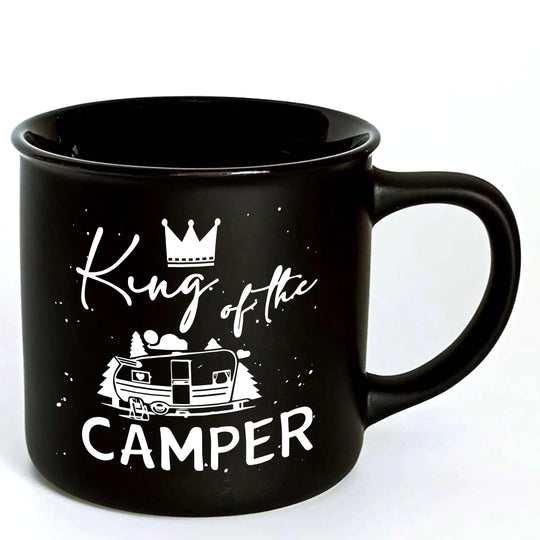 CASUVEA Camping Gifts for Men Campers King of the Camper Coffee Mug Camper RV Gifts for Birthday Christmas Thanksgiving Father’s Day Boss Day Camping Mug for RV Owner Camper RV Coffee Cup