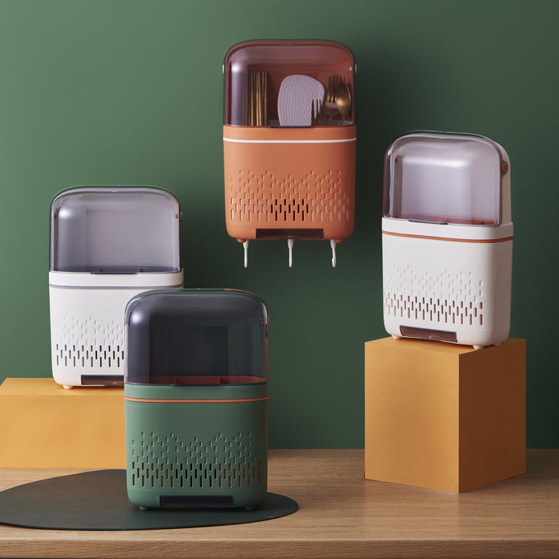 Plastic Dustproof Chopsticks Storage Box for Kitchen