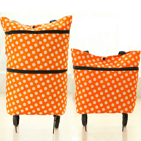 Shopping Trolley with Wheels and Folding Handle