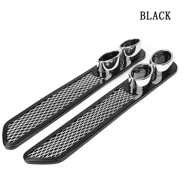 Black mesh car floor mats with chrome-finished cup holders.