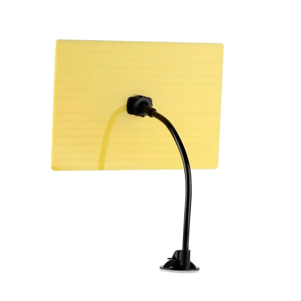 Yellow rectangular backlight panel with black flexible arm and suction cup base.