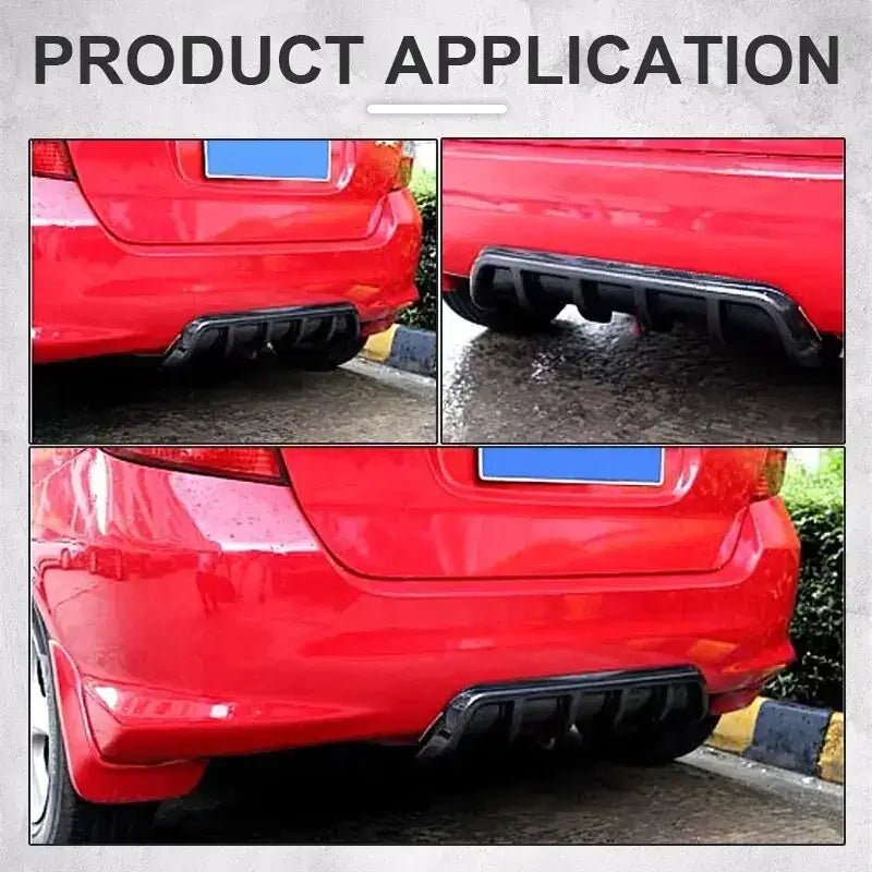 Black carbon fiber rear diffuser for red honda civic