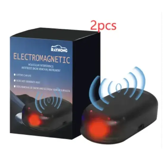 Black rayhong electromagnetic ice and snow removal device with red glowing lights.
