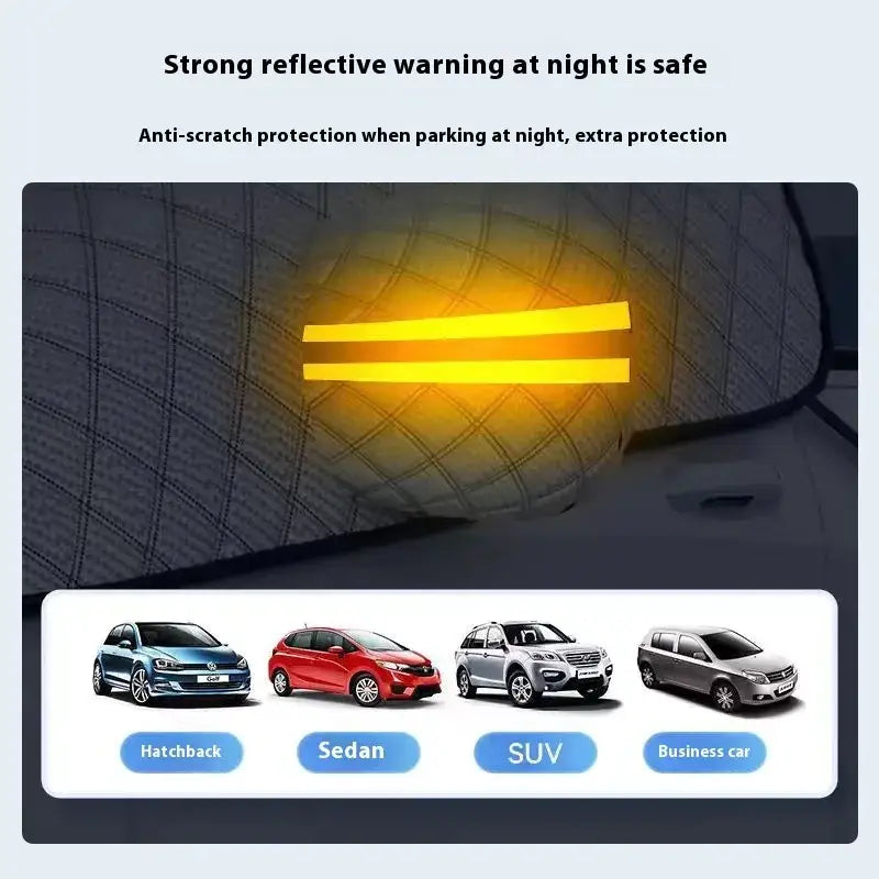 Bright yellow reflective strips designed for car safety.