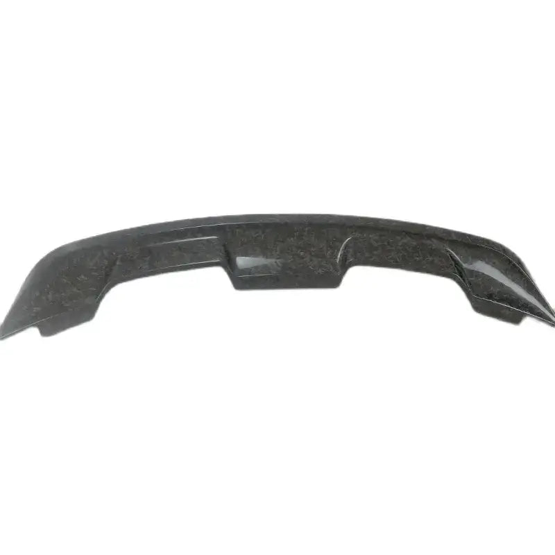 Black carbon fiber rear spoiler with a sleek, aerodynamic design and glossy finish.