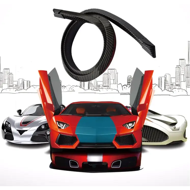 Black carbon fiber car trim strip.