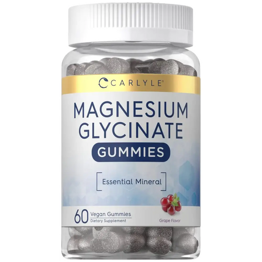 Carlyle Magnesium Glycinate Gummies | 60 Count | Grape Flavor | Vegan Non-GMO Gluten Free Supplement