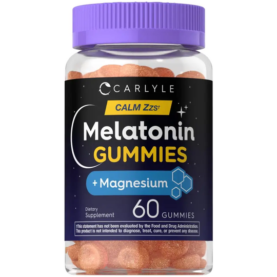 Carlyle Melatonin Gummies 10mg | with Magnesium Citrate | 60 Count | Vegan Formula | Non-GMO Gluten Free