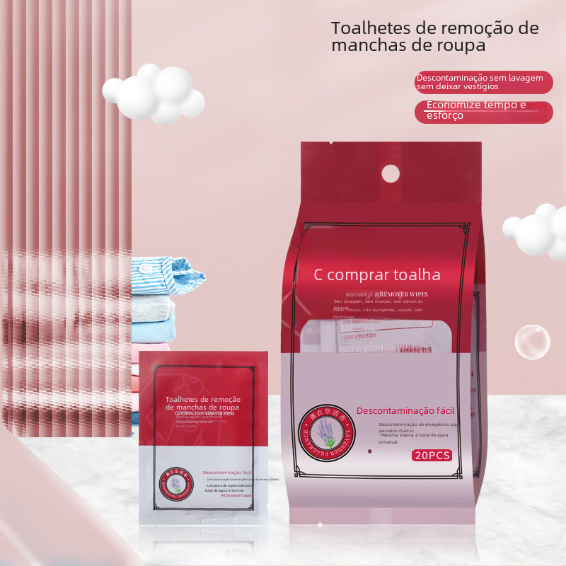 Portable Stain Removal Wet Wipes for Clothes
