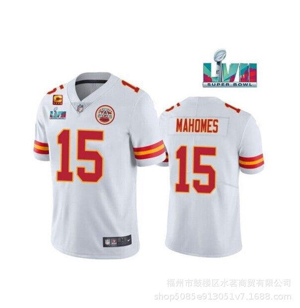 NFL Chiefs Mahomes #15 Red Super Bowl LVII Jersey
