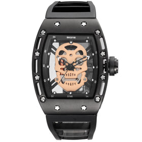 Men's Waterproof Quartz Sports Watch with Skull Design