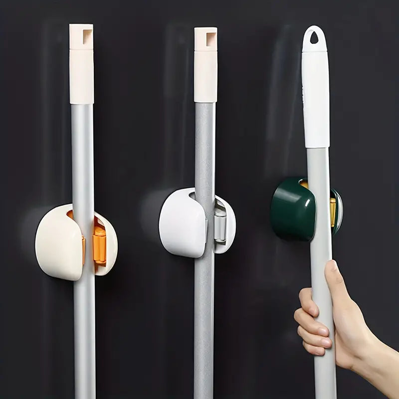 Wall-Mounted Mop Holder with Adhesive Hook (1 Piece)