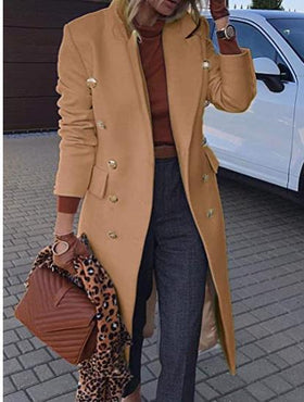 Mid-Length Woolen Coat for Women