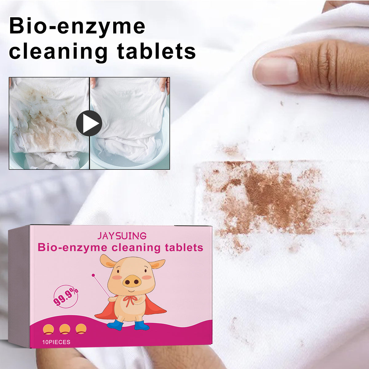 Jaysuing Bio-Enzyme Cleaning Tablets for Stains