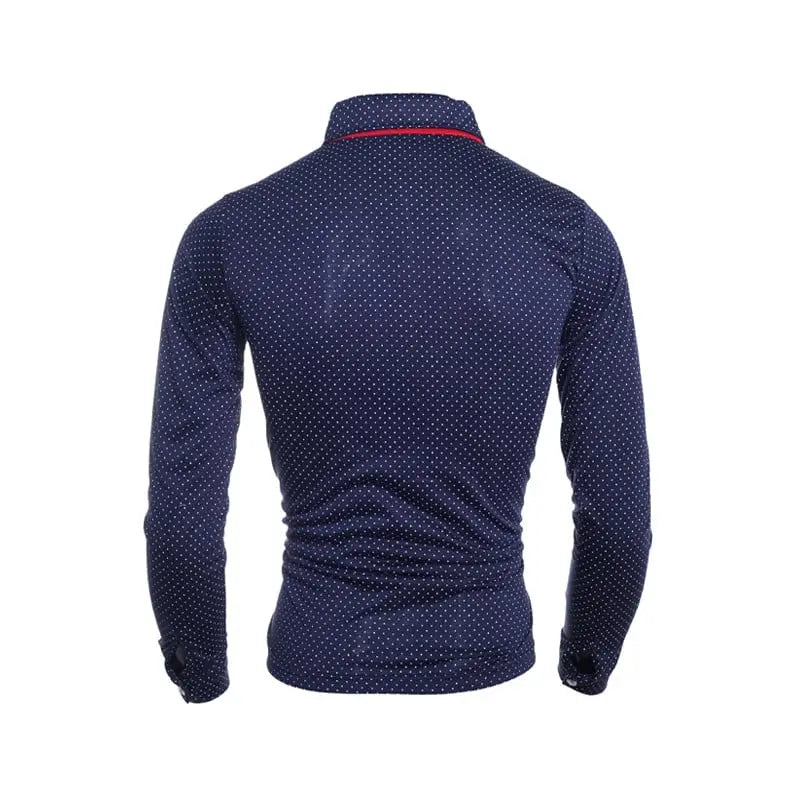 Men’s Casual Long Sleeve Polka Dot Shirt by Ouma