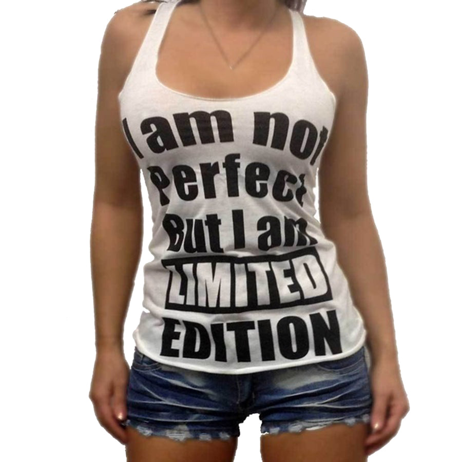 Sleeveless Sexy Tank Top with Letter Print