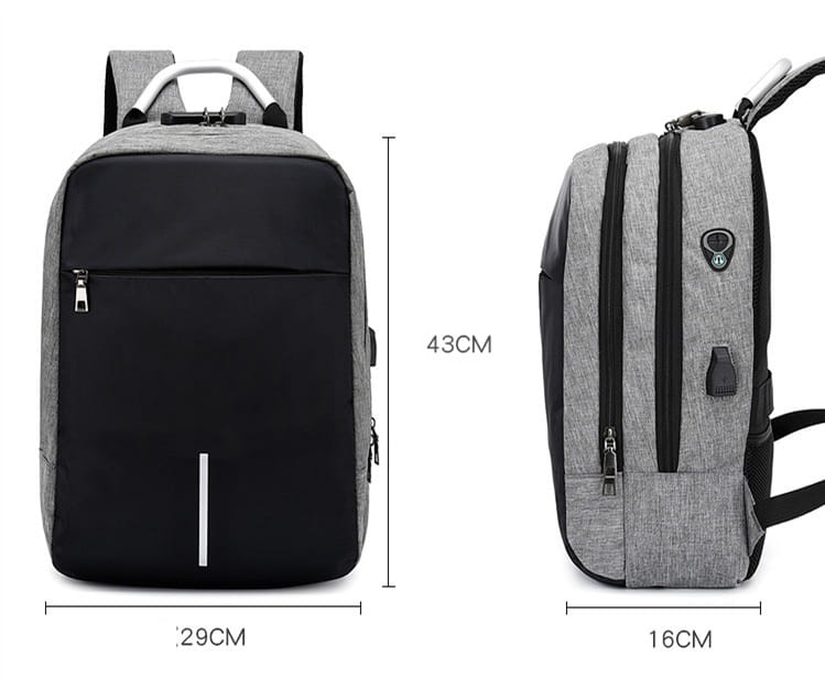 Men’s Anti-Theft USB Backpack for Laptops