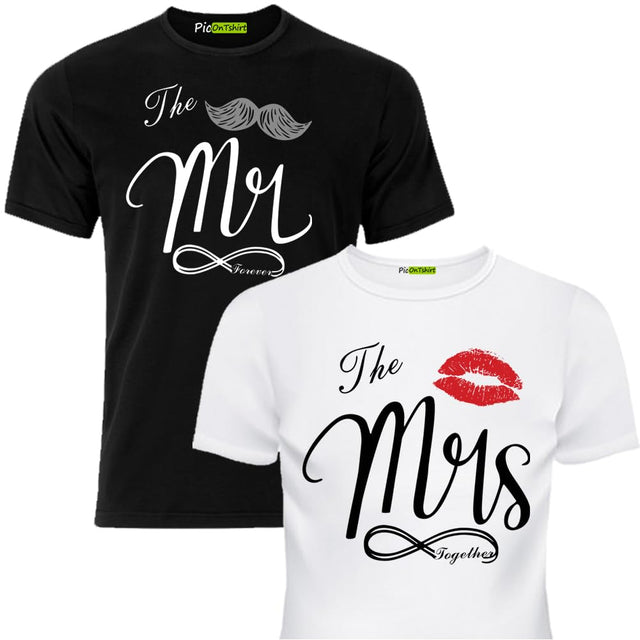 Matching Shirts for Couples Funny t-Shirt Set L/XS Black/White