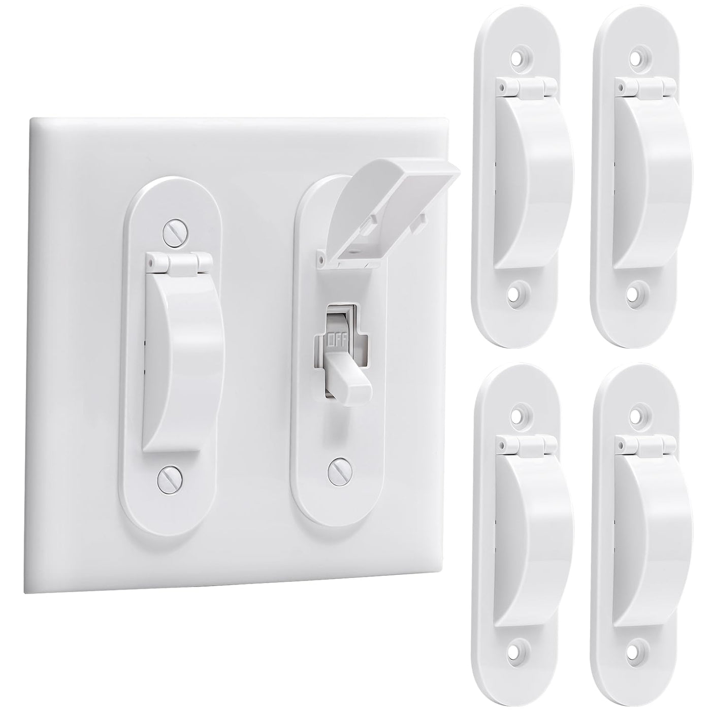 Wall Switch Guard Child Proof Light Switch Cover Guard | Toggle Style | Light Switch Protection | Keep Toggle Switch in On or Off Position | 4 Pack White
