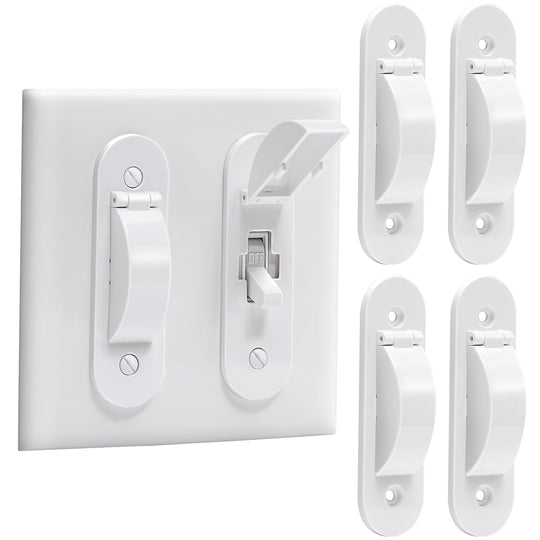 Wall Switch Guard Child Proof Light Switch Cover Guard | Toggle Style | Light Switch Protection | Keep Toggle Switch in On or Off Position | 4 Pack White