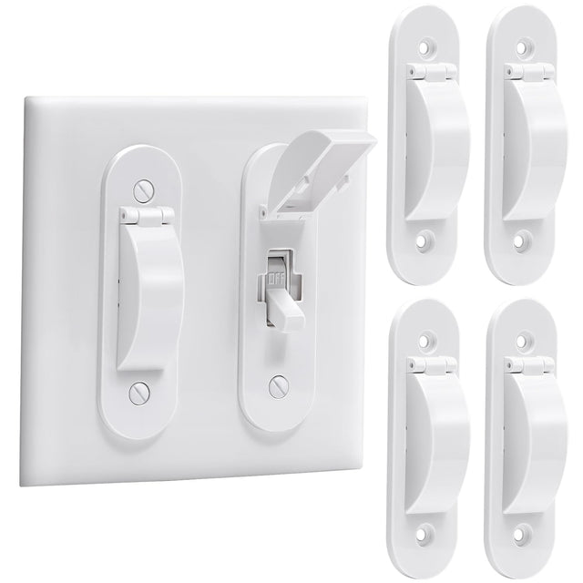 Wall Switch Guard Child Proof Light Switch Cover Guard | Toggle Style | Light Switch Protection | Keep Toggle Switch in On or Off Position | 4 Pack White