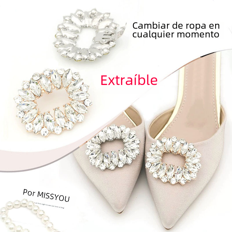 Crystal Rhinestone Removable Shoe Buckle Accessories