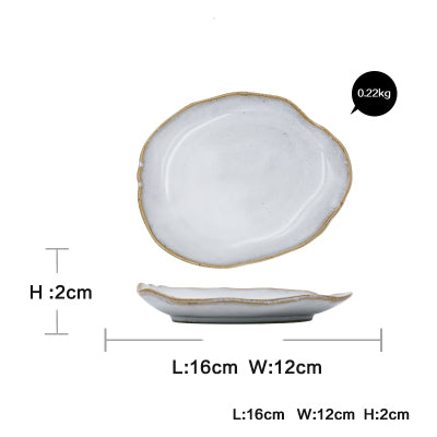 Ceramic Irregular Dinnerware Set with Bowls and Plates