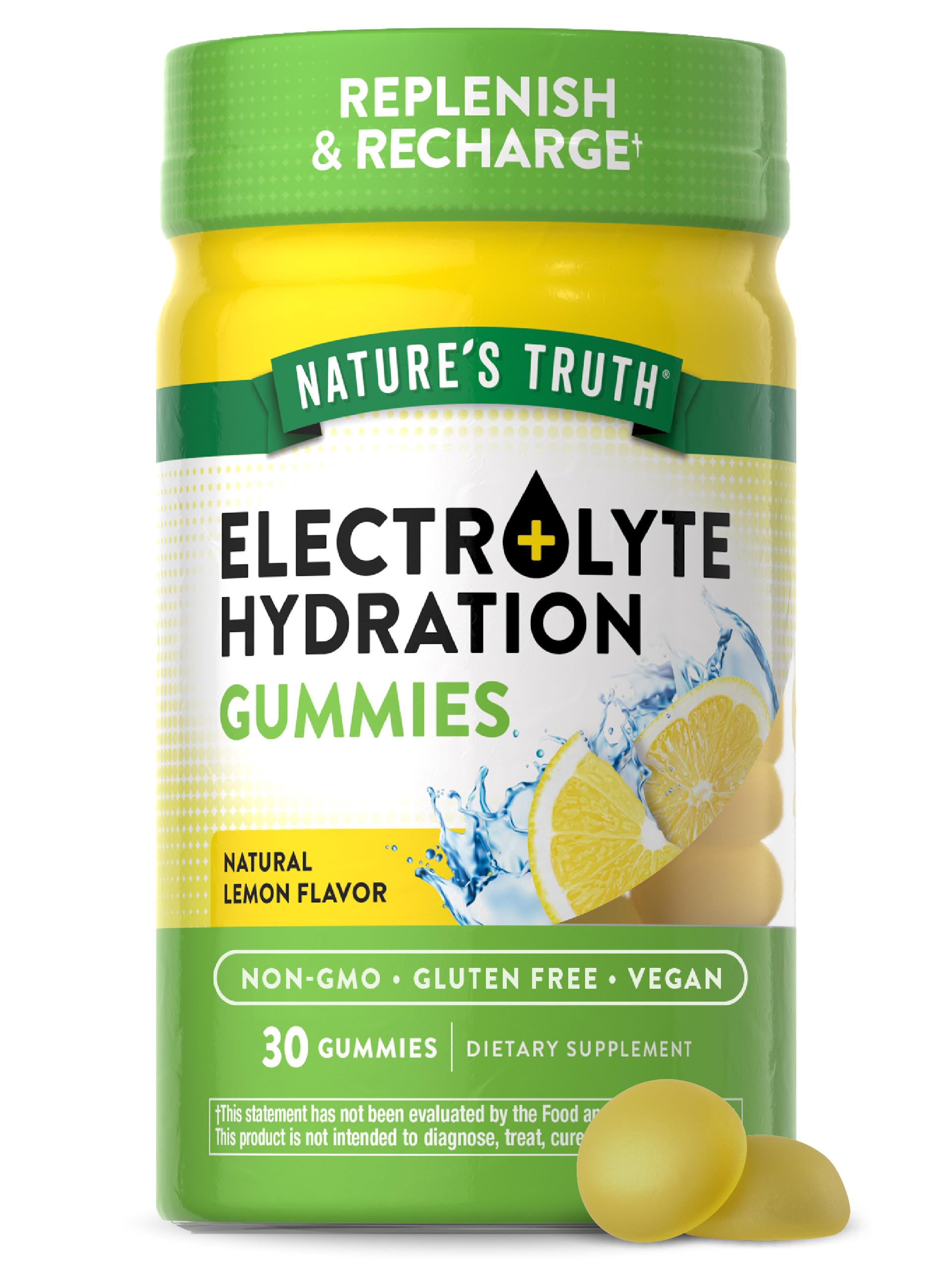 Natures Truth Electrolyte Gummies for Hydration | 30 Count | Vegan Non-GMO & Gluten Free Supplement | Lemon Flavor