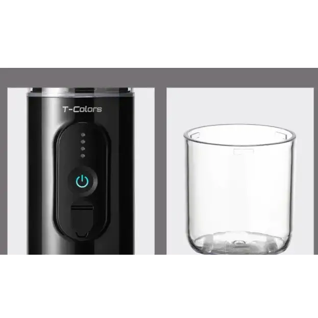 Black t-colors electric kettle with a sleek, cylindrical body and illuminated power button.