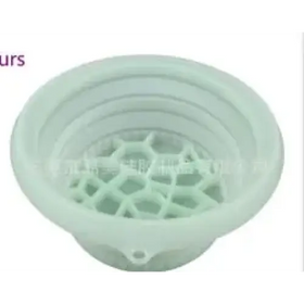 Light green silicone collapsible funnel with hexagonal grid pattern
