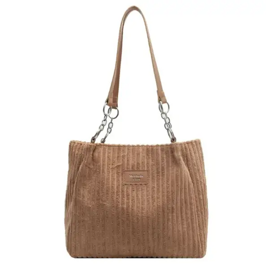 Corduroy Shoulder Tote Bag
