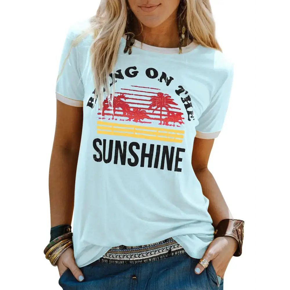 Cotton Short Sleeve T-Shirt with Letter Print