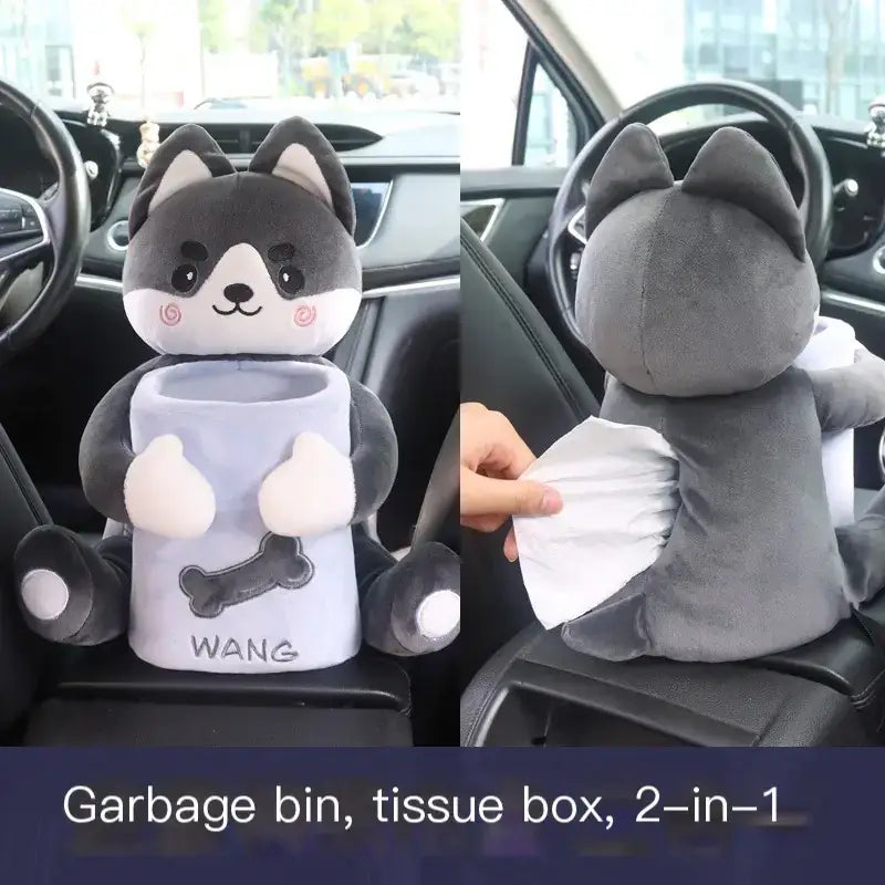 Creative Car Tissue Box and Trash Bin for Women