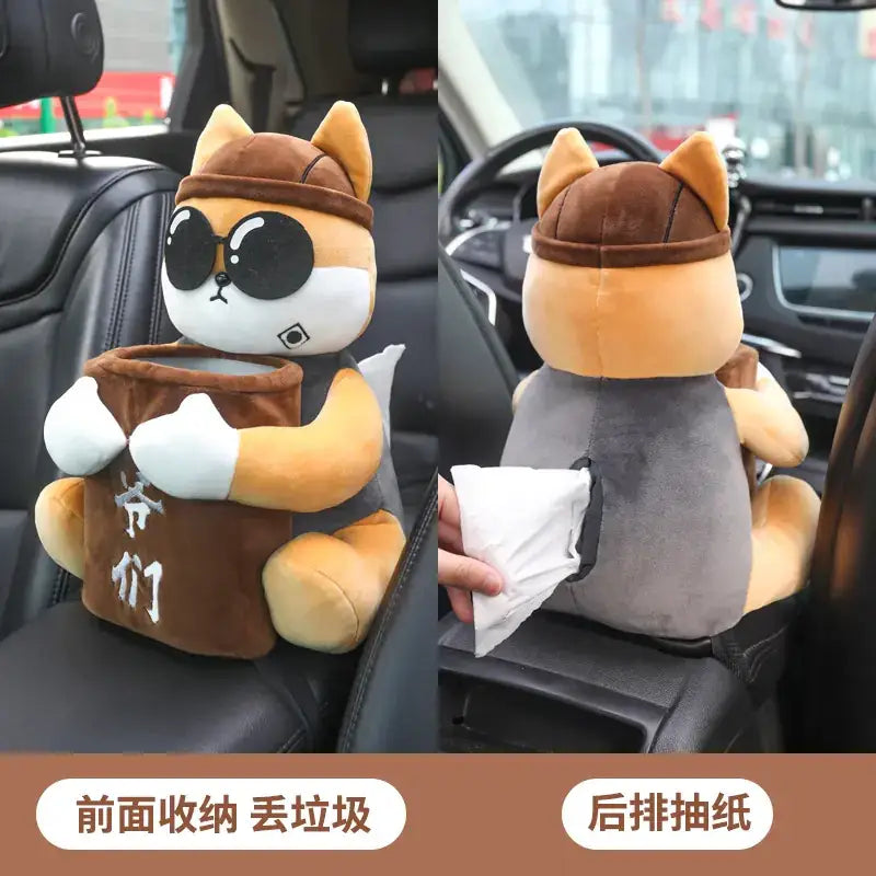 Creative Car Tissue Box and Trash Bin for Women