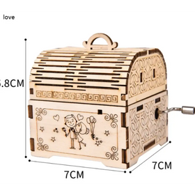Creative Wooden Hand Music Box Puzzle Toy Kit