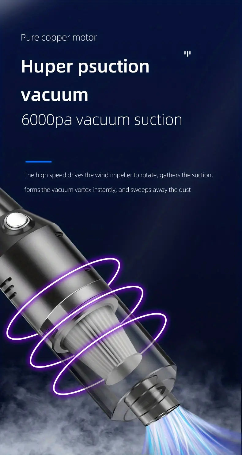 Wireless Car Vacuum Cleaner with Powerful Suction - Joomcy